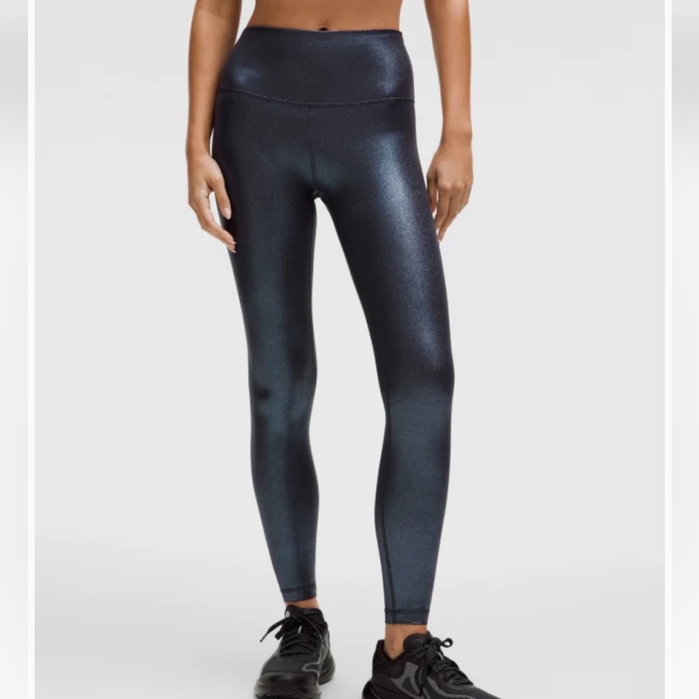 Lululemon / Align High-Rise Ribbed Pant in Shine (radar blue/black) Leggings